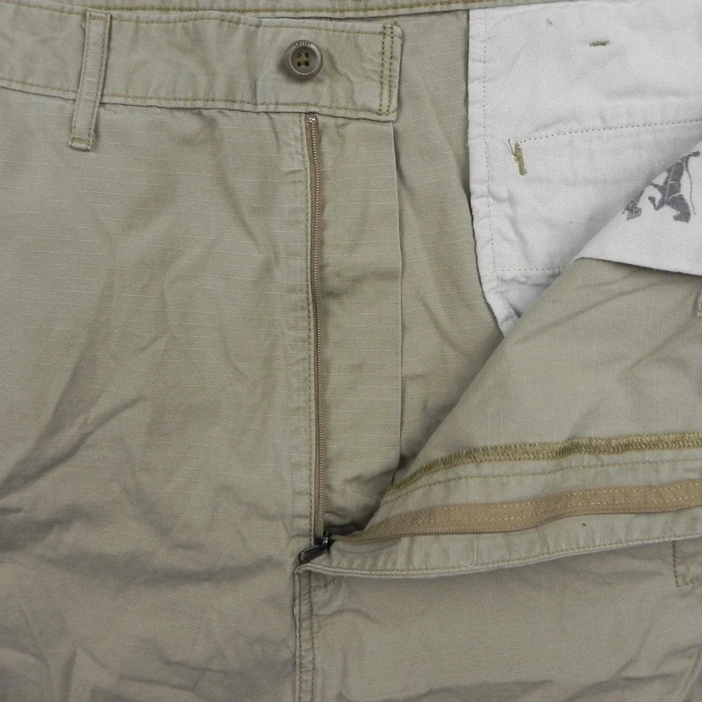 Levi Strauss Cargo Shorts Mens 44 Levi's Khaki Tan Ripstop Cotton Flap Pocket